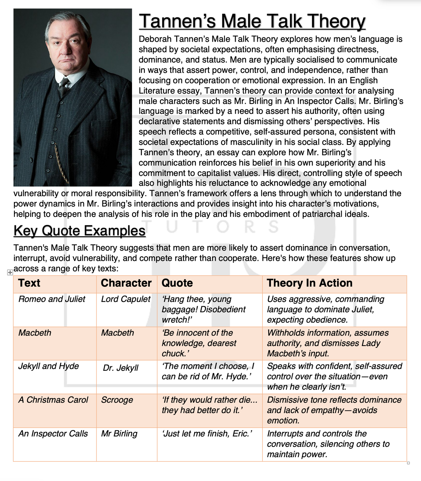 English Literature - Context Cheat Sheet