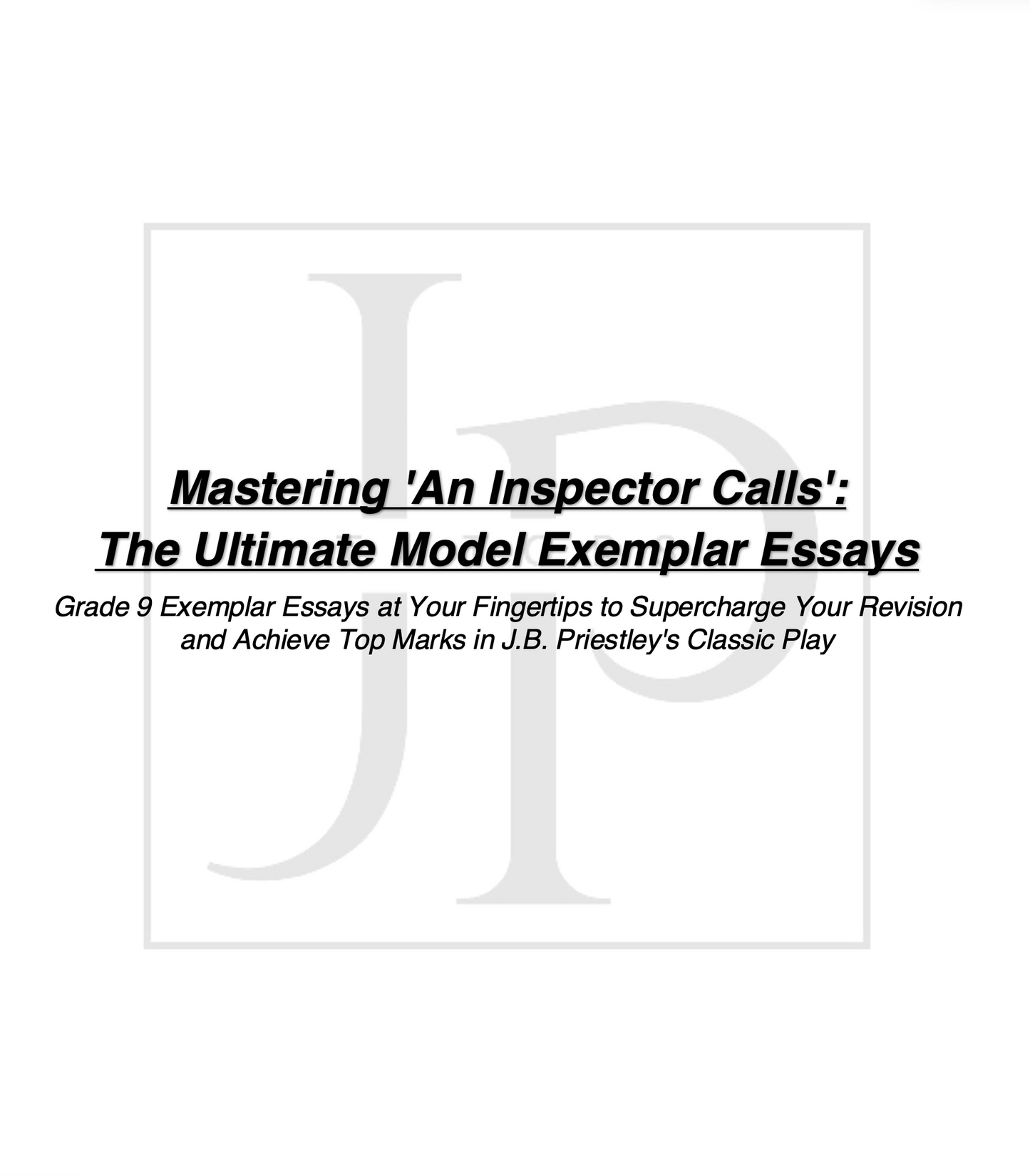 An Inspector Calls - Model Theme Essays