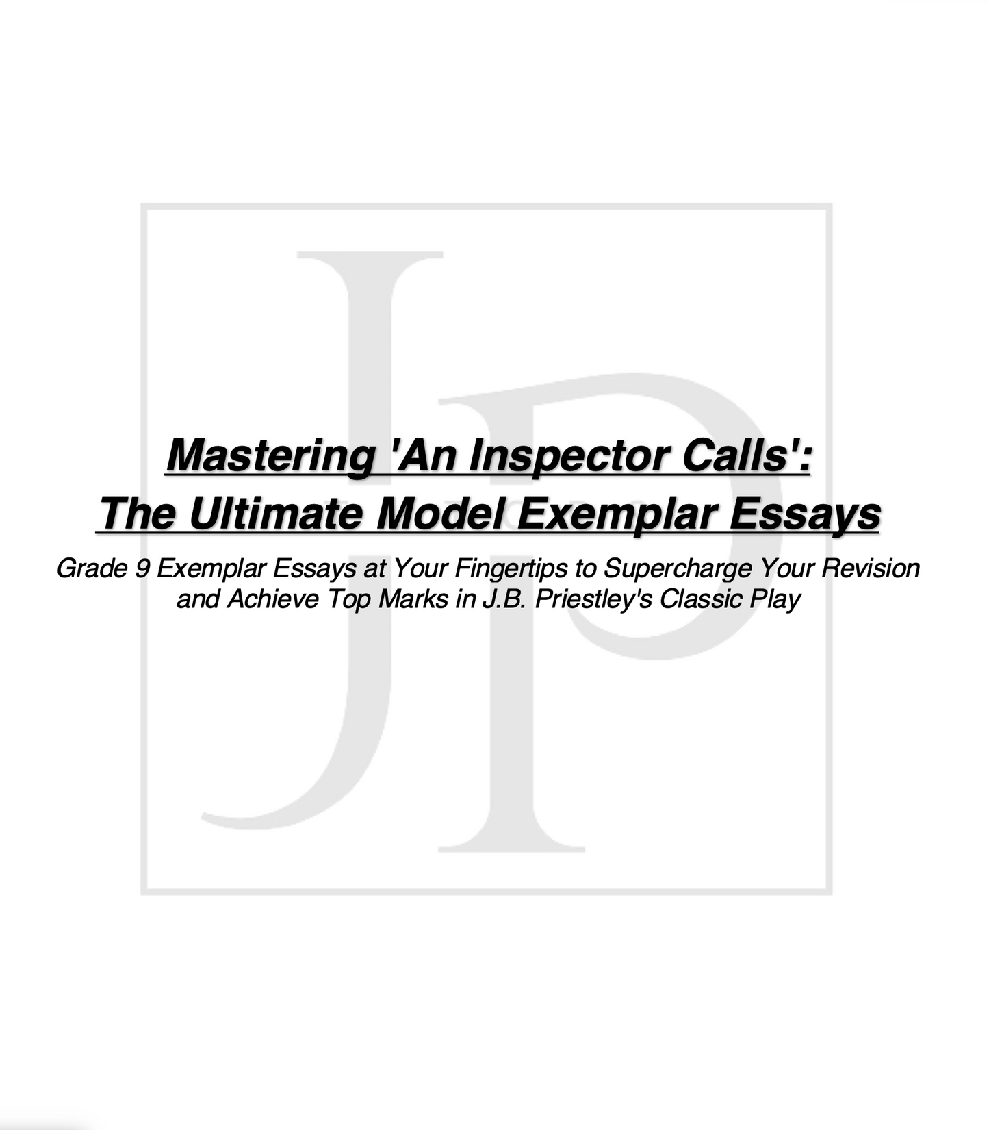 An Inspector Calls - Model Character Essays